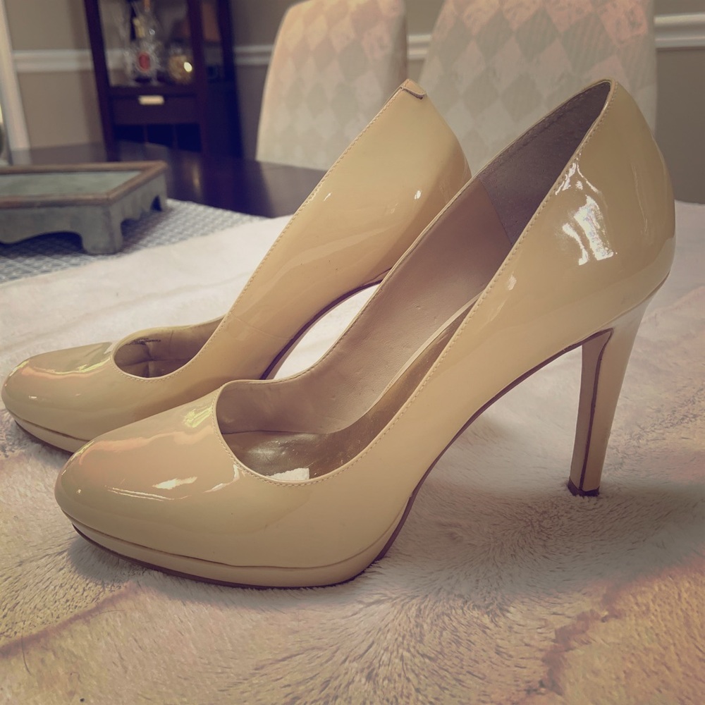 BCBG Nude Patent Leather Pumps